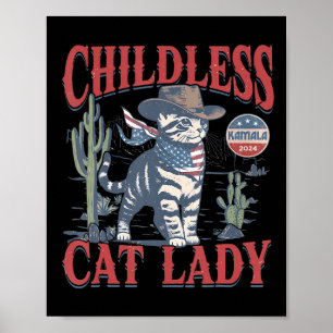 Póster Gato De Vaquero Gato Gente Sin Hijos Dama De Gato