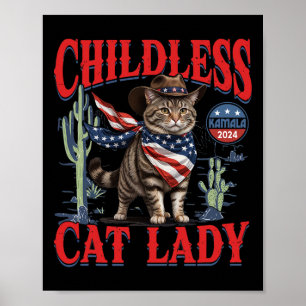Póster Gato De Vaquero Gato Gente Sin Hijos Dama De Gato