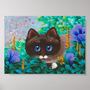 Póster Gato de verano de Siamese Ragdoll birmano