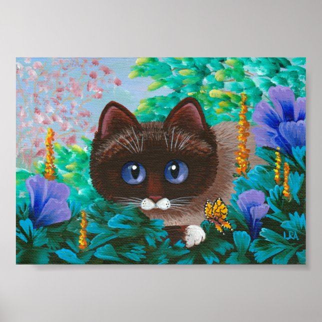 Póster Gato de verano de Siamese Ragdoll birmano (Frente)