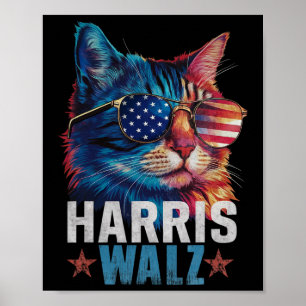 Póster Gato De Vintage Kamala Harris Tim Wheimer Bandera 