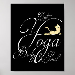 Póster Gato de yoga Namaste Om Meditación Deporte Karma D