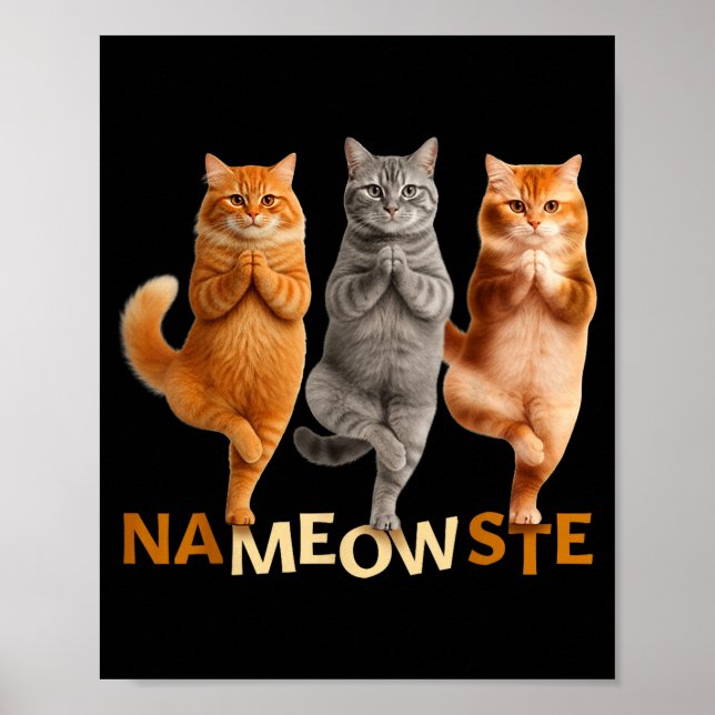 Póster Gato de Yoga Nameowste  (Frente)