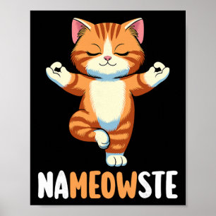 Póster Gato de yoga Nameowste Meditación Zen Gatito Namas