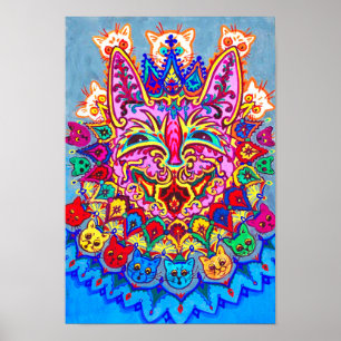Póster Gato decorativo abstracto, Louis Wain