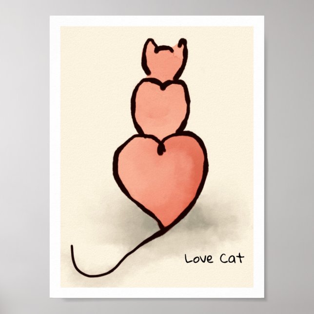 Póster Gato del corazón (Frente)