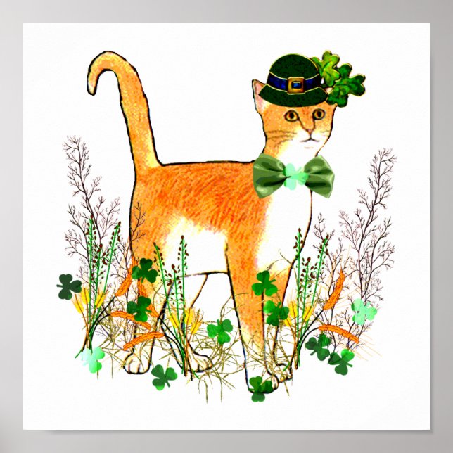 Póster Gato del Día de San Patricio (Frente)