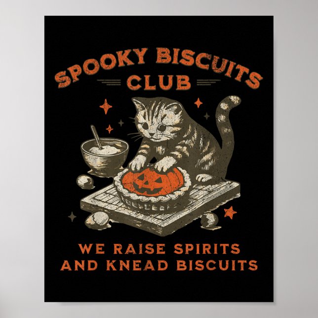 Póster Gato del espeluznante Club de Biscuits, divertido  (Frente)