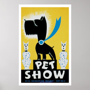 Póster Gato del perro de la demostración del mascota WPA