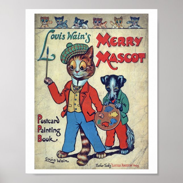 Póster Gato del pintor, Louis Wain (Frente)