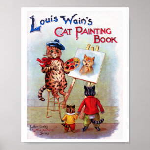 Póster Gato del pintor, Louis Wain