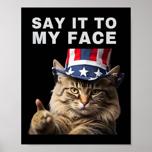 Póster Gato Dilo A Mi Cara Kamala Harris (Frente)