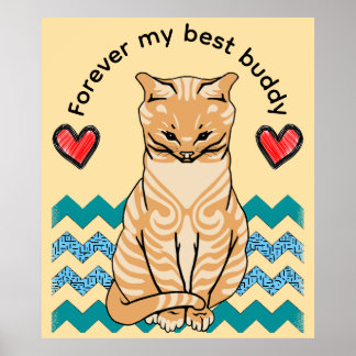 Póster gato divertido