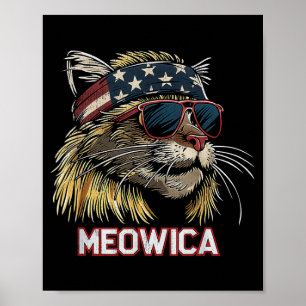 Póster Gato - Divertido 4 de julio Día de la Madre bander