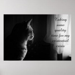 Póster Gato divertido de crisis existencial