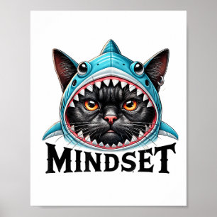 Póster Gato Divertido, Dicho Motivacional De Mentalidad,