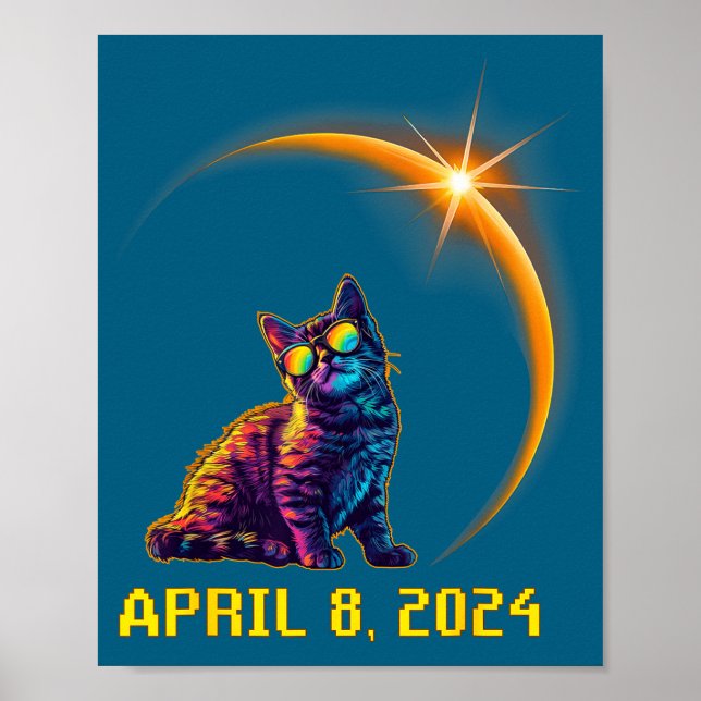 Póster Gato divertido eclipse solar eclipse solar (Frente)