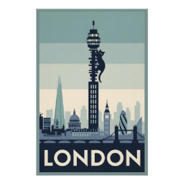 Póster Gato divertido en Londres