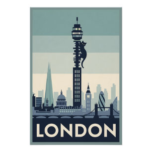 Póster Gato divertido en Londres