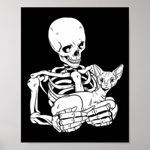 Póster Gato divertido gato Sfinx Sfinx Cat de Halloween