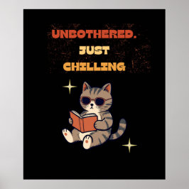 Póster Gato divertido leyendo