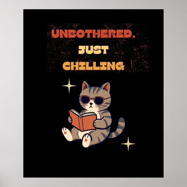 Póster Gato divertido leyendo  (Frente)