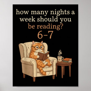 Póster Gato Divertido Leyendo 6-7 Meme Profesor De Inglés