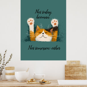 Póster Gato divertido lindo durmiendo