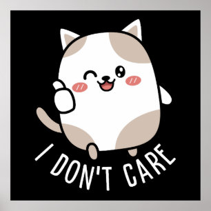 Póster Gato Divertido Lindo Sarcástico Pulgar Arriba Cita