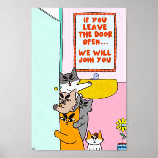 Póster Gato Divertido Pastel Humorístico