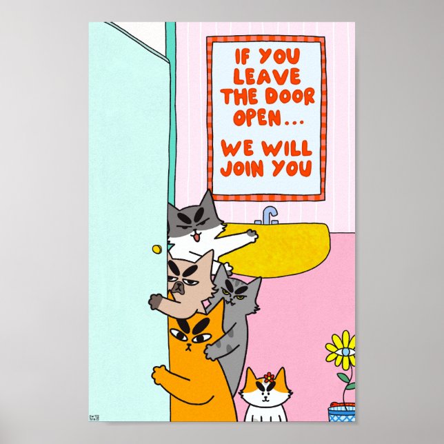 Póster Gato Divertido Pastel Humorístico (Frente)
