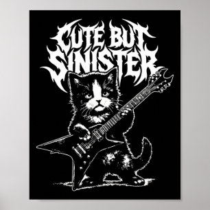 Póster Gato divertido tocando guitarra guitarrista rock a
