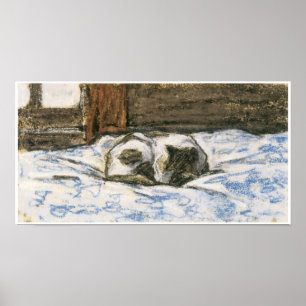 Póster Gato durmiendo en una cama de Claude Monet