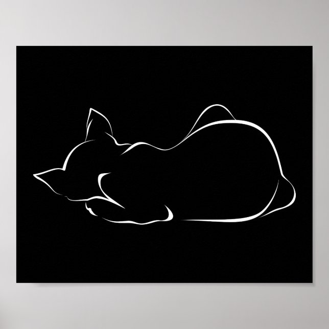 Póster Gato durmiente. Ilustración (Frente)