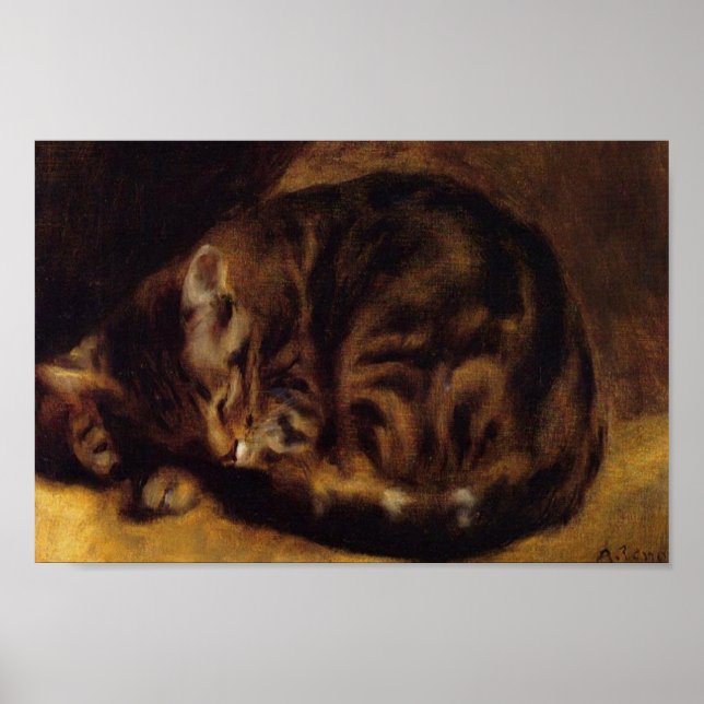 Póster Gato durmiente por Renoir (Frente)