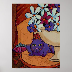 Póster Gato e higos