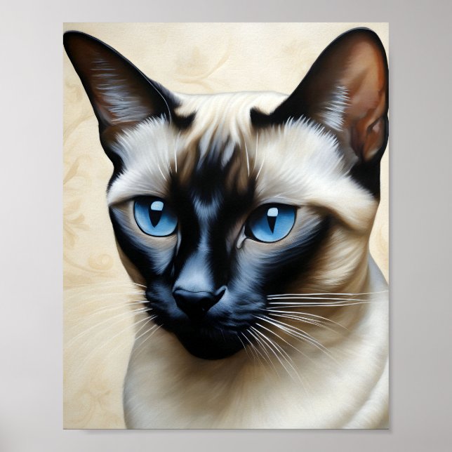 Póster Gato elegante siamés (Frente)