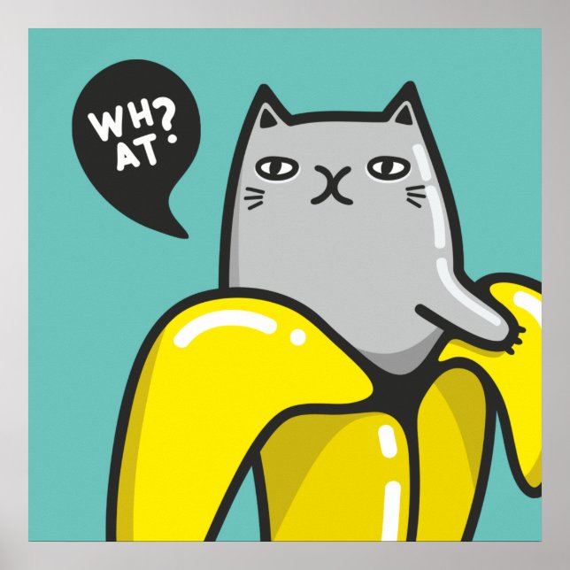 Póster Gato en banana (Frente)