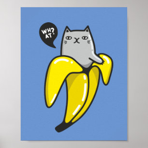 Póster Gato en banana