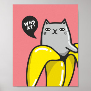 Póster Gato en banana