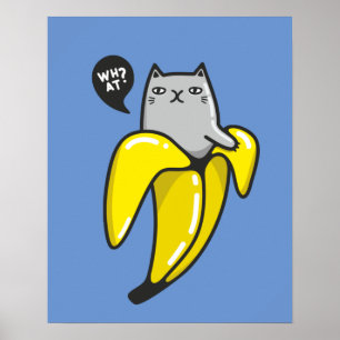 Póster Gato en banana