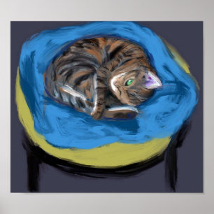 Póster Gato en cama, Suzanne Valadon