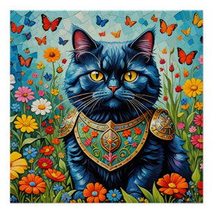 Póster Gato en el Jardín de las Delicias Terrestres 3