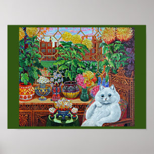 Póster Gato en el salón del jardín de Louis Wain Poster