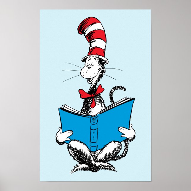 Póster Gato en la lectura del sombrero (Frente)