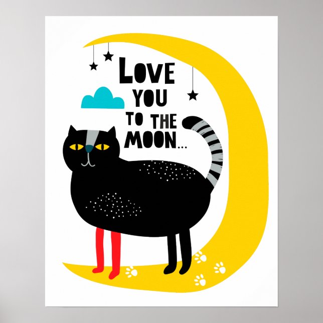Póster Gato en la luna (Frente)