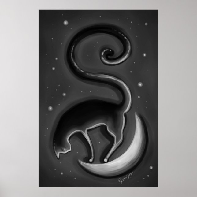 Póster Gato en la luna (Frente)