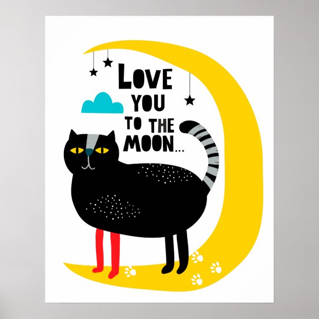 Póster Gato en la luna (Frente)