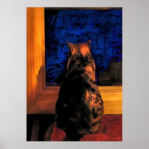 Póster Gato en la ventana