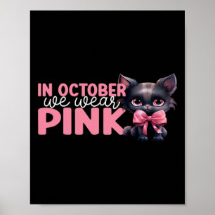 Póster Gato En Octubre Usamos Cáncer De Mama De Octubre R